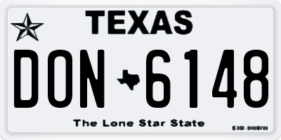 TX license plate DON6148