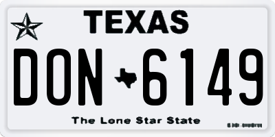 TX license plate DON6149