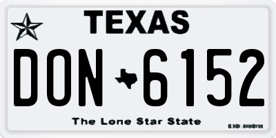 TX license plate DON6152