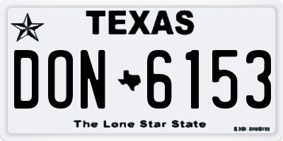 TX license plate DON6153