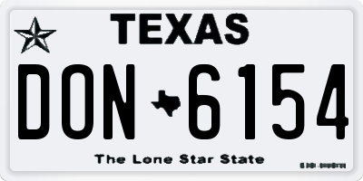 TX license plate DON6154