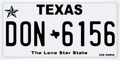 TX license plate DON6156