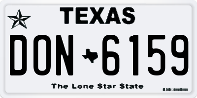 TX license plate DON6159