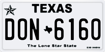 TX license plate DON6160
