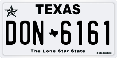 TX license plate DON6161