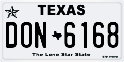 TX license plate DON6168