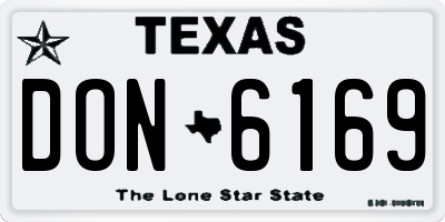 TX license plate DON6169