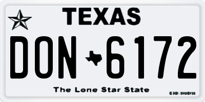 TX license plate DON6172