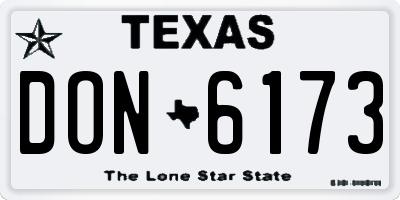 TX license plate DON6173