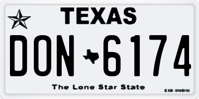 TX license plate DON6174