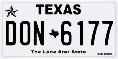 TX license plate DON6177