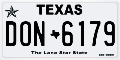 TX license plate DON6179