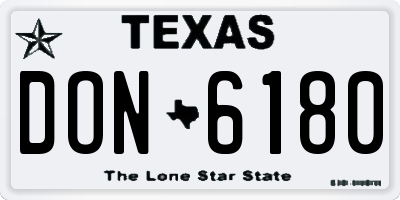 TX license plate DON6180