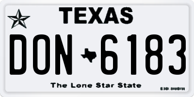 TX license plate DON6183
