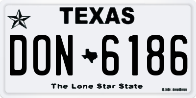 TX license plate DON6186