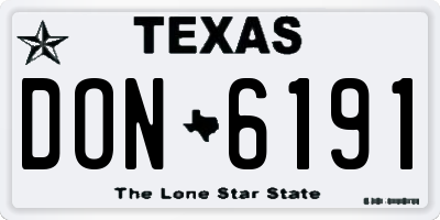 TX license plate DON6191