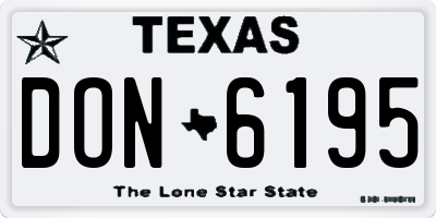 TX license plate DON6195