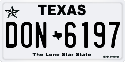 TX license plate DON6197