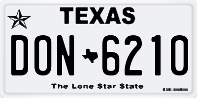 TX license plate DON6210