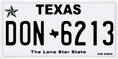 TX license plate DON6213