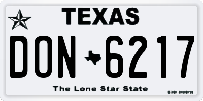 TX license plate DON6217