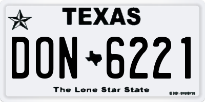 TX license plate DON6221