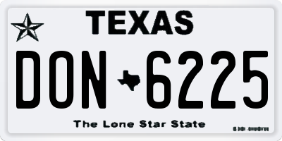 TX license plate DON6225