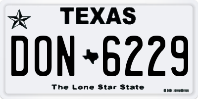 TX license plate DON6229