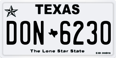TX license plate DON6230
