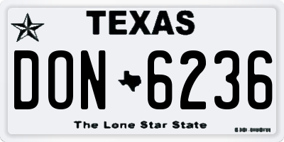 TX license plate DON6236