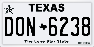 TX license plate DON6238