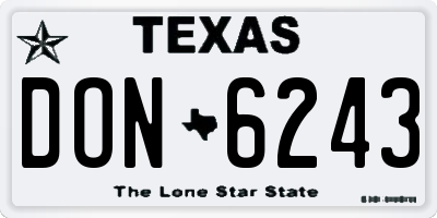 TX license plate DON6243