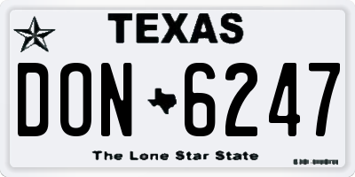 TX license plate DON6247