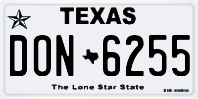 TX license plate DON6255