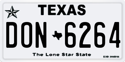 TX license plate DON6264
