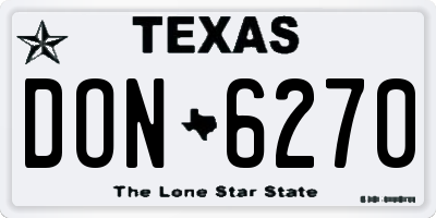 TX license plate DON6270
