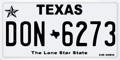 TX license plate DON6273