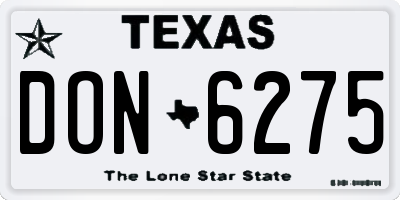 TX license plate DON6275