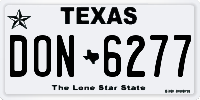 TX license plate DON6277