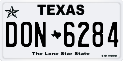 TX license plate DON6284
