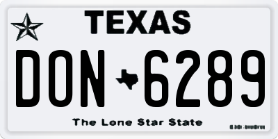 TX license plate DON6289