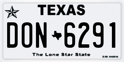 TX license plate DON6291