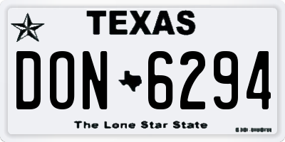 TX license plate DON6294