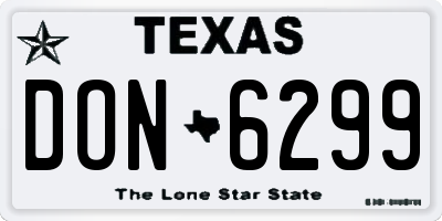 TX license plate DON6299