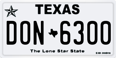 TX license plate DON6300