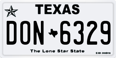 TX license plate DON6329