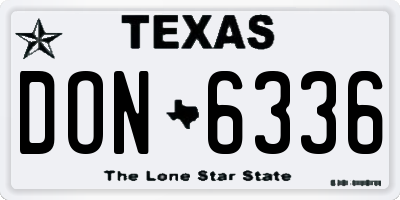 TX license plate DON6336