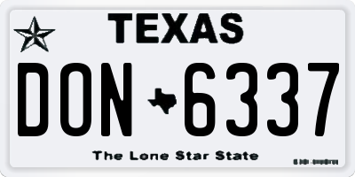 TX license plate DON6337