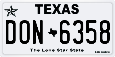 TX license plate DON6358