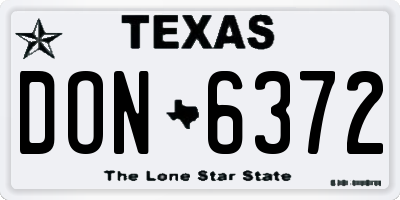 TX license plate DON6372